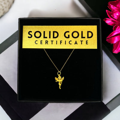 Confirmation gifts for teen girls, Confirmation sponsor gift, Solid Gold Guardian Angel Necklace, Confirmation favours, Archangle Protection