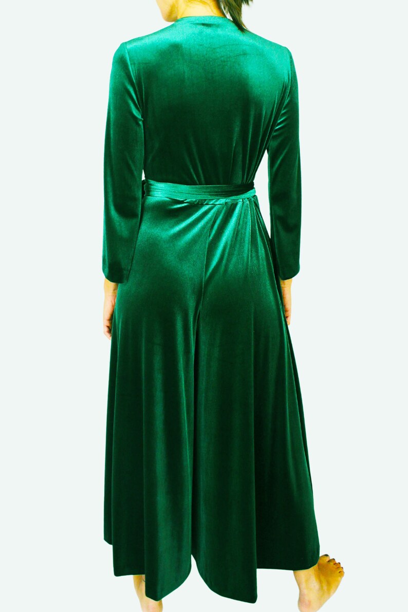 Velvet Dressing Gown in Emerald Green- Velvet Jumpsuit-Jumpsuit Women-Sexy Jumpsuit-Loungewear-Dressing Gown Women-Lounge Set-Hollywood Robe