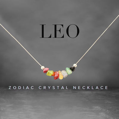 Leo Zodiac Sign Gift Necklace Raw Crystal Gold or Silver Birthstone Jewelry, Zodiac necklace, Leo Sign Gift, Zodiac Sign Necklace, Leo Gift