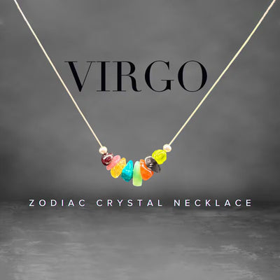 Virgo Necklace Raw Crystals Zodiac Sign Astrology Choker Crystal Jewellery, Zodiac sign Gift, Zodiac Sign Necklace, Gift for Virgo, Virgo