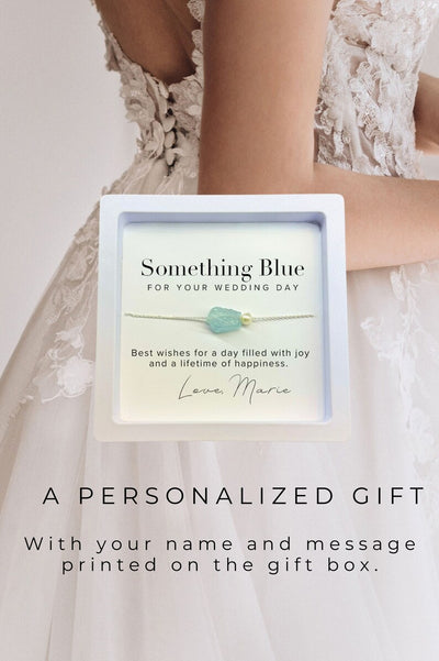 Personalized Something Blue Anklet Gift, Something Blue Gift for Brides, Bridal Shower Gift, Wedding Gift, Wedding Jewelry, Bridal Anklet