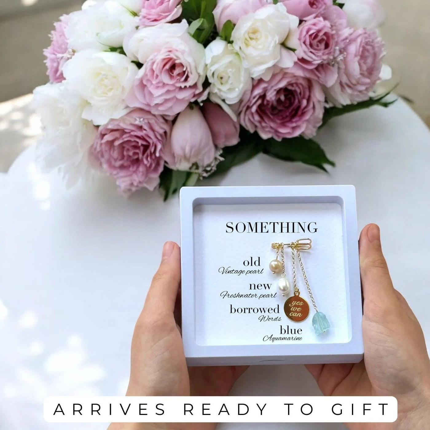 Elegant 'Something Blue' wedding charm, a thoughtful keepsake for gay and lesbian couples. Perfect as a groom gift or a special token for queer weddings.