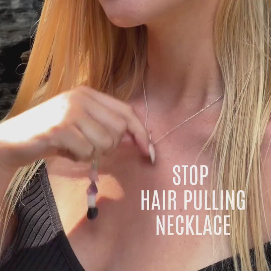 trichotillomania support necklace, stop hair pulling, soothing trichotllomania 