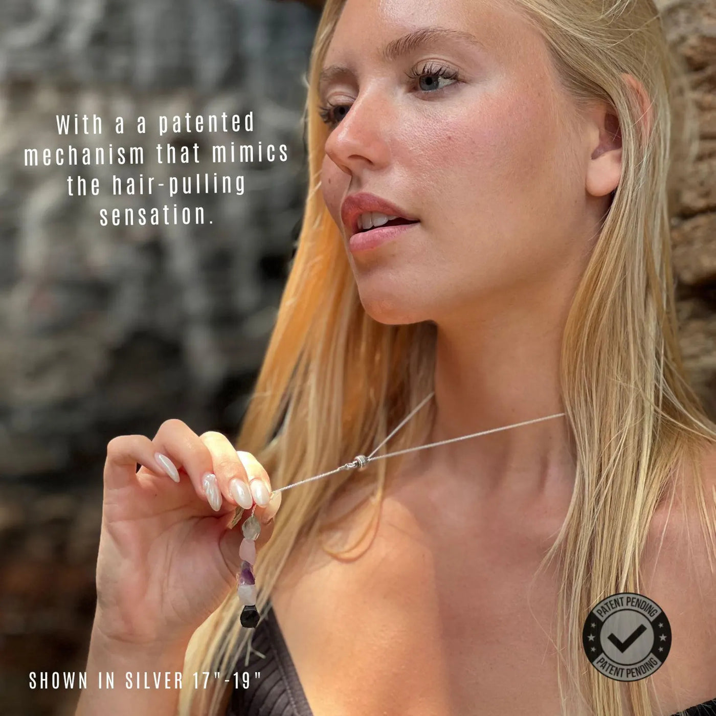 trichotillomania support necklace, stop hair pulling, soothing trichotllomania 