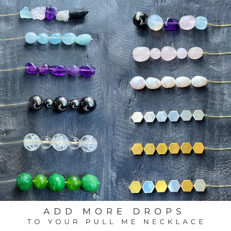 Close up of add on piece for Stop Hair Pulling necklace